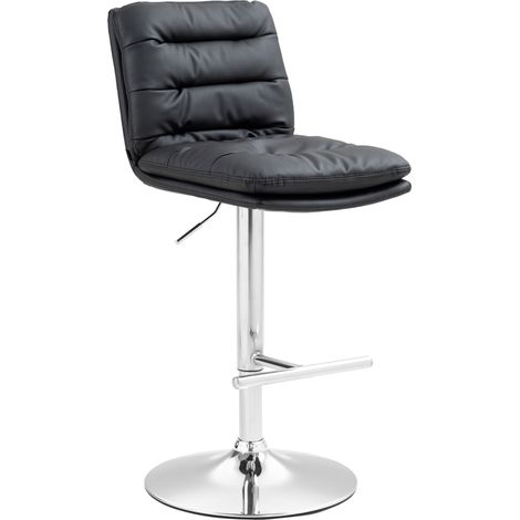 Taburete de bar Damar en polipiel Negro Cromado (1/5)