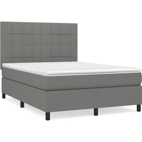 Maison Exclusive - Giroletto a Molle con Materasso Grigio Scuro 140x200cm Tessuto