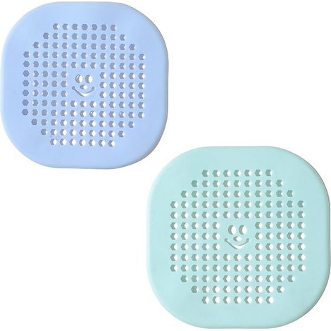 Couvercle de drain carré pour douche 5,5 pouces, attrape-cheveux, bouchon plat en silicone pour salle de bain et cuisine, filtre, protection de drain de douche, bouchon de crépine plat avec ventouses (1/4)