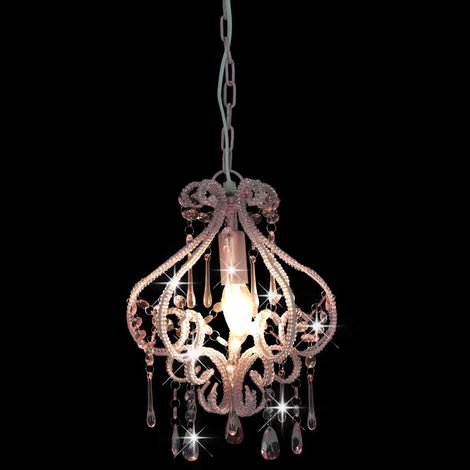 Plafonnier avec perles Rose Rond E14