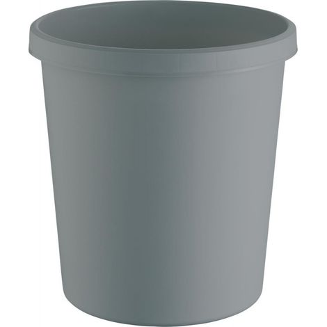 Cestino per la spazzatura 18l H331xØ315mm con bordo di presa, colore grigio chiaro (1/2)