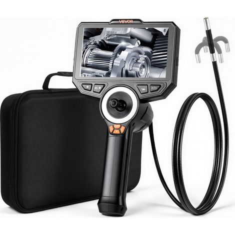 VEVOR Drehbare Endoskopkamera mit Licht, Inspektionskamera mit 360° beweglichem Kopf, IP67 Wasserdichte Rohrkamera mit 6 Zoll Display 1,5 m Kabel 7000 mAh Akku, 6,2 mm Boreskopkamera für Auto Haus (1/5)