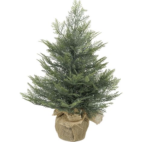 Petit sapin de Noël artificiel de table 60 cm avec pot en jute - Cyprès - Little Grove (1/3)