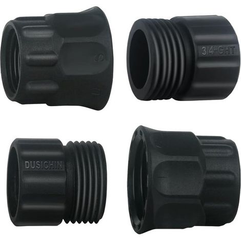 Gartenschlauchkupplung 4 teilig Gartenschlauchanschluss 3/4" GHT (männlich & weiblich) auf elektrischen Drucklanzengriff (M22 Innengewinde) 3/4" (1/5)
