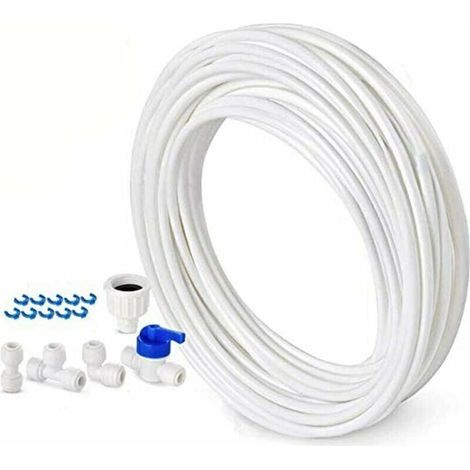Tuyau d'alimentation en eau de 10 m - Kit de raccordement pour réfrigérateur à double porte de style européen - Diamètre de 6,3 mm (1/5)