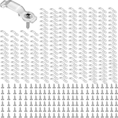 [NEVER USED] 200 pieces LED strip mounting bracket with screws, 10 mm LED strip holder, transparent light strip clips for indoor and outdoor use