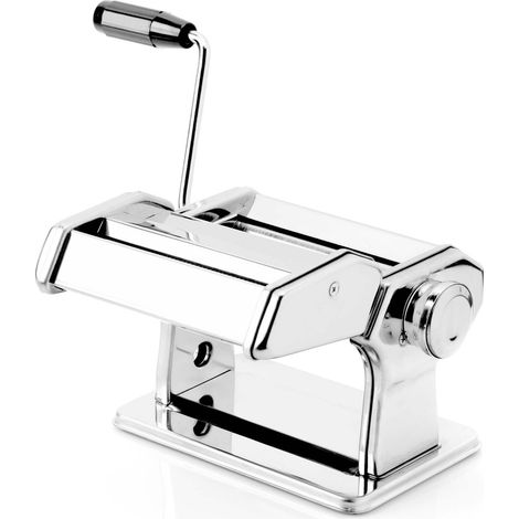 Toboli – Machine à pâtes manuelle en acier inox – Épaisseur de nouilles réglable 2-6 mm – Largeur 150 mm – Laminoir compact 21 x 20 x 15 cm