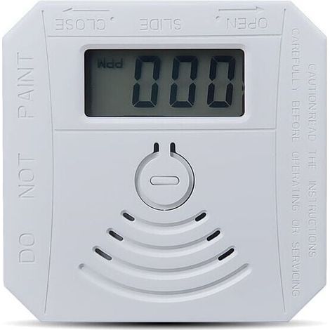 Detector de gas combinado, detector de monóo de carbono y humo, funciona con pilas, detector de CO y humo con pantalla LED, alarma sonora intermitente y patrón de advertencia sonora (1/4)