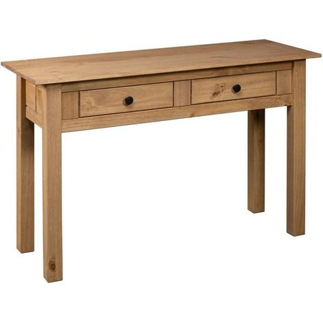 Console 2 tiroirs et pin massif foncé Nozit (1/5)
