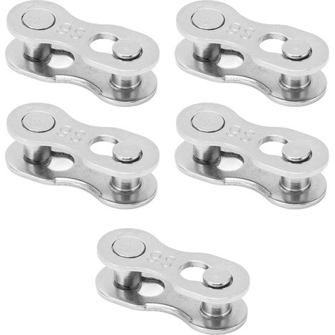 5 paires de maillons de chaîne de vélo à dégagement rapide en acier inoxydable, résistants à la corrosion, installation facile, 9 vitesses (1/5)