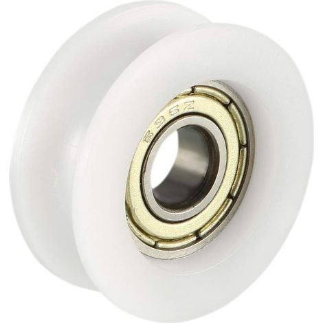4 Pcs 1.8mm de profondeur Métal Roue de roulement à billes de poulie guidage de rainure en V 6x22x8mm (1/5)