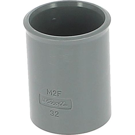 Nicoll – Manchon à butée PVC femelle-femelle Ø32 mm – Raccord évacuation en PVC lisse – Assemblage fiable pour tubes mâles – Classement feu NF-M1