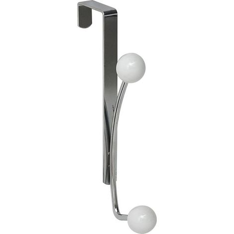Kleiderhaken aus metall mit 2 keramikhaken - chrom weiss - Tendance