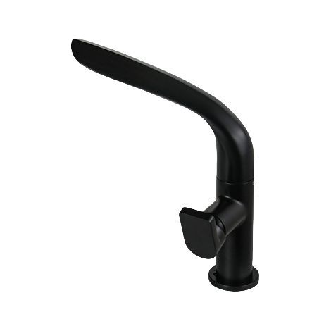 Robinet de lavabo de salle de bain, mitigeur en laiton doré, poignée unique, chaud et froid(Court)Noir (1/3)