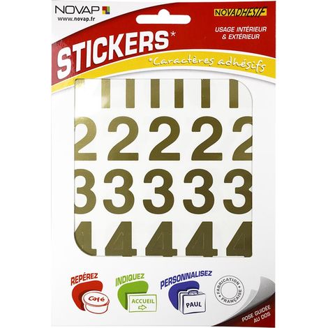 Chiffres autocollants 30mm Or NOVADHESIFS - 4371108