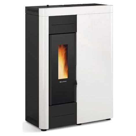Extraflame – Poêle à granulés 14,5 kW – Acier blanc – Évacuation arrière – Classe énergétique A+ – Volume de chauffe 415 m³ – Modèle Virna