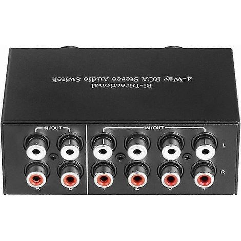Adaptateur sélecteur jack stéréo bidirectionnel RCA à 4 ports L/R (1/5)