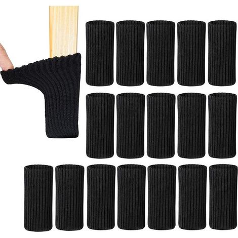 Protezioni per gambe di sedie, 24 pezzi, feltrini di protezione per pavimenti per gambe di sedie, calze per gambe di sedie, tappi per gambe di mobili, tappi per sedie, lavabili in lavatrice, con stris (1/5)
