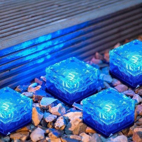 LED-Solar-Eiswürfelleuchten, Solar-Ziegelsteinleuchten, Landschaftsleuchten, Kristallziegelleuchten, wasserdichte Außenstraßenleuchten, Garten- und Terrassen-Pooldekoration (zwei Stück) (1/5)