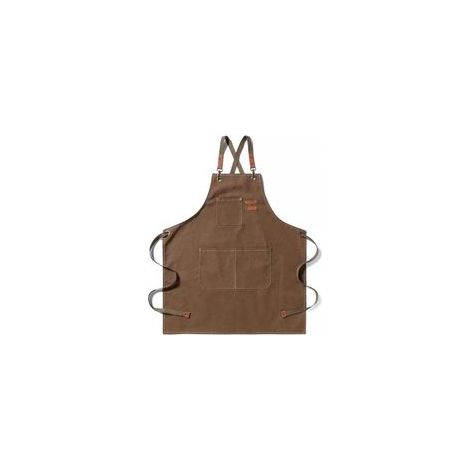 Grembiule da cucina, 68 x 76 cm, design con schiena incrociata, con 3 tasche, regolabile, adatto per grigliare, cuocere al forno, giardinaggio e acconciatura. - Crezuo (1/4)