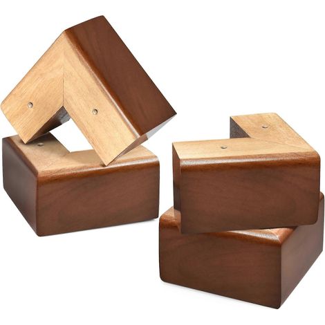 Rehausse de cadre de lit en bois, pieds de canapé en forme de L de 3 pouces, pieds de coiffeuse (ensemble de 4 pièces) (1/5)