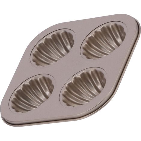 Moule à cupcakes quadrangulaire 4 cavités, mini, antiadhésif, en acier au carbone robuste, pour micro-ondes (moule à pâtisserie à coque profonde) (1/5)