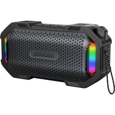 Enceinte Bluetooth Portable Puissante avec Magnétique, TWS Stéréo, 10 Modes RGB, IP67 Etanche, Flottable, Enceinte d’extérieur Ultra-Portable avec Son Haute Fidélité, pour Piscine, Fête, Vélo (Noir) (1/5)