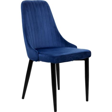 LORIENT VELVET Sedia in velluto blu navy (1/5)