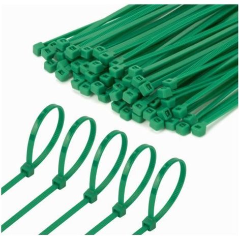 Attaches de câble - Attaches de câble - Lot de 100 - Nylon - Vert - Simple (1/4)