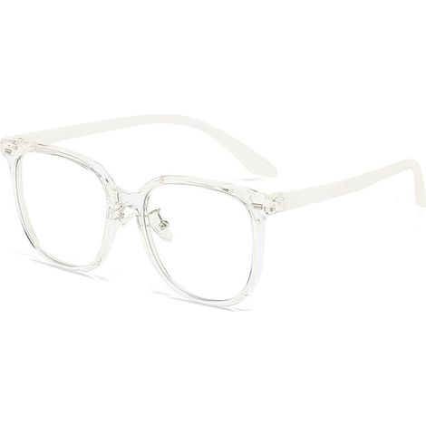 1 paire lunettes anti-lumière bleue, monture carrée en alliage, verres transparents avec protection UV, pour ordinateur (1/5)