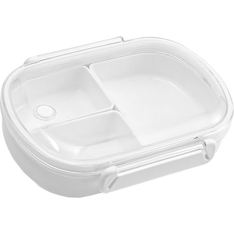 Boîte repas Bento 490ml 3 compartiments étanche amovible robuste ABS micro-ondable pour enfants école bureau maison (1/5)