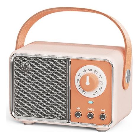 Altavoz Bluetooth retro mejorado，conexión inalámbrica Bluetooth 5.1，compatible con tarjeta TF，unidad USB y entrada de audio AUX (naranja) (1/5)