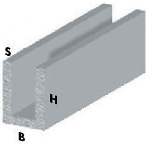 profilo canalino a U cm 200 h argento silver 10x15x1 mm profili alluminio (1/2)