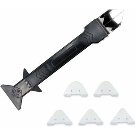 Joint silicone joint 5 en 1 grattoir, enleve joints silicone,outil joint silicone,kit de Lisseur de joints Silicone grattoir à coulis avec grattoir d’angle, Joint Calfeutrage Outils (1/5)