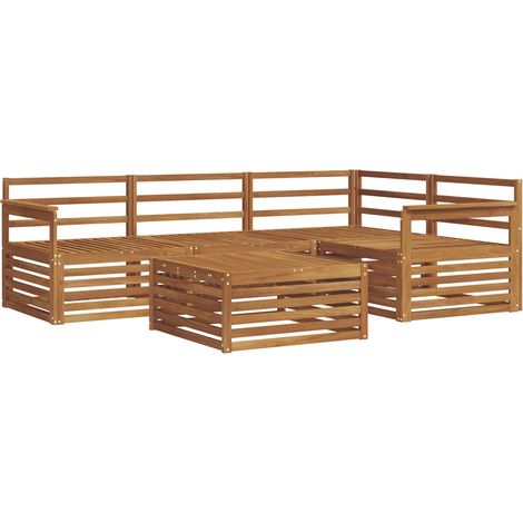 Conjunto de sofás de exterior 5 pcs Natural vidaXL (1/5)