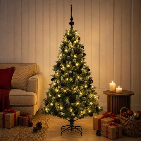 vidaXL Artificial Christmas Tree with Bauble 150 cm 150 LEDs (1/5)