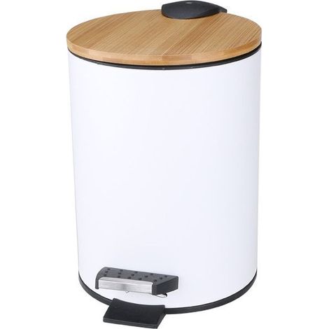3-liter metal cosmetic bin, bathroom bin with lid, bathroom bin with soft-close mechanism (Beige, 3 liters) (1/5)