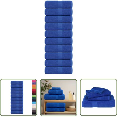vidaXL Seiftücher 10 Stk. Blau 30x30 cm 360 g/m² 100% Baumwolle (1/5)