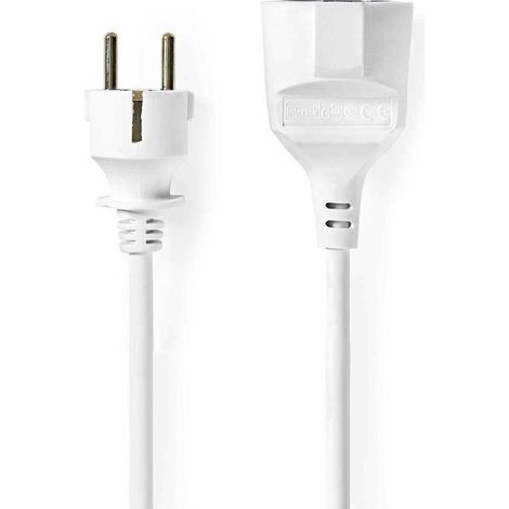 Nedis Cable de extensión blanco 3 m con toma de tierra