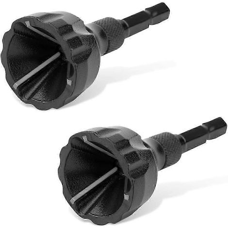 Outil d'ébavurage et de chanfreinage externe KINCJON (lot de 2), tige hexagonale de 6,35 mm (1/4 pouce), foret rotatif pour ébavurage et chanfreinage. (1/5)