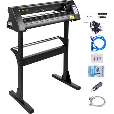 VEVOR Cortador de Vinilo, Máquina de Cortador de Plotter de Vinilo, Vinilo Cortador Letrero, de 720mm, para Cortar, Negro
