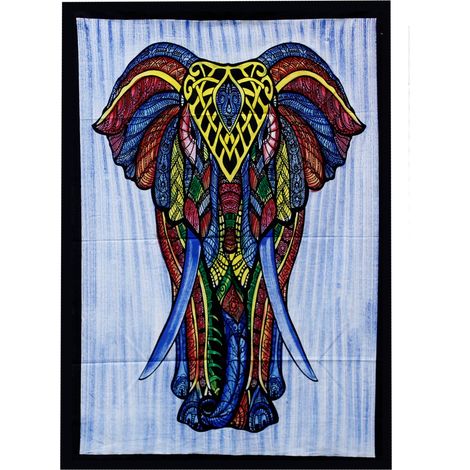 Art mural en coton brossé à la main - Éléphant- Vendu par 1 (1/3)