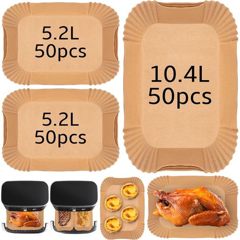 150 Pièces Papier Cuisson Air Fryer pour Ninja Foodi Flex Air Fryer 10.4 L,Paper Accessoires Air Fryer for Ninja 10,4l AF500eu AF500eucp (150 pcs) (1/5)
