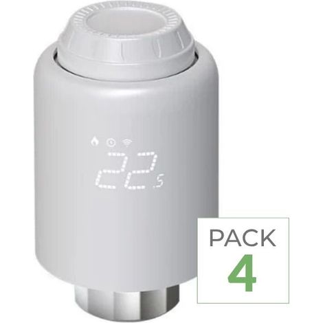 Tête Thermostatique Connectée Universelle - Pack de 4 - SILUMEN (1/5)