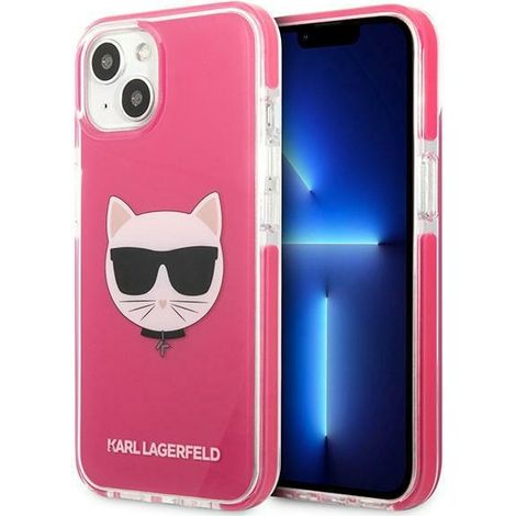 Karl Lagerfeld KLHCP13MTPECPI iPhone 13 / 14 / 15 6.1 carcasa rígida fucsia/fuschia Choupette Head (1/5)