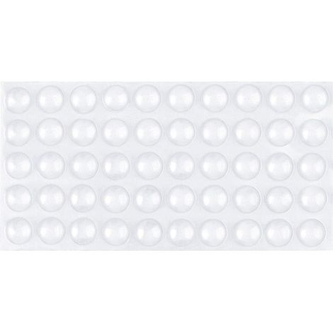 Patins en caoutchouc transparents autocollants de 8 × 2,4 mm (100 pièces) pour meubles, tables en verre, objets artisanaux et protection murale (1/4)