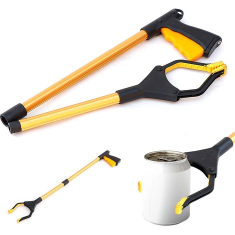 Attrezzi di raccolta, pinze pieghevoli, asta di prolunga pieghevole, attrezzo di supporto per disabili in alluminio con pinza rotante in gomma, asta di prolunga a braccio lungo per raccoglitore di rif (1/5)
