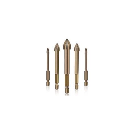 Fliesen-, Glas- und Keramikbohrer-Set, effizientes Universalbohrwerkzeug, 5-teilig (1/5)