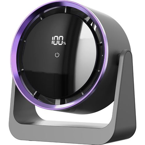 Ventilateur de bureau, ventilateur de table ou ventilateur pour la randonnée, la maison, le dortoir, le bureau, suspendu, gris, la voiture (1/5)