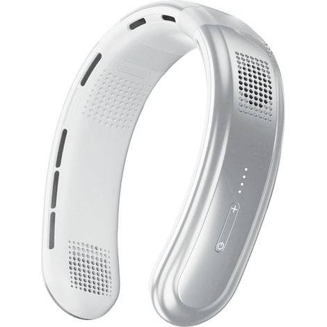 Ventilatore da collo, ricaricabile tramite USB, leggero, regolabile, portatile, silenzioso per attività all'aperto, 1 unità (bianco) (1/5)